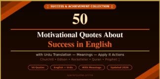 Motivational Quotes About Success – Inspire, Act, Achieve motivational quotes about success in English with Urdu translation