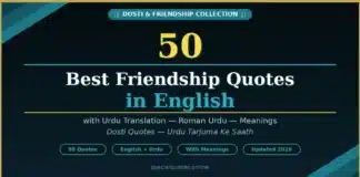 50 Best Friendship Quotes in English with Urdu Translation friendship quotes in English with Urdu translation