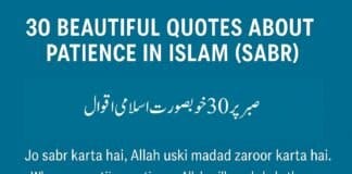 30 Beautiful Quotes About Patience in Islam (Sabr) Beautiful Sabr Quote in Islam with Space for Urdu
