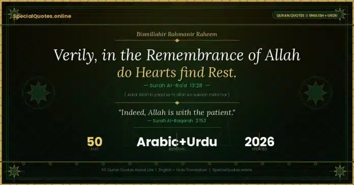Quran quotes about life in English with Urdu translation