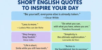 Short English Quotes to Inspire Your Day Short English Quotes – Inspirational Life and Love Sayings 2025