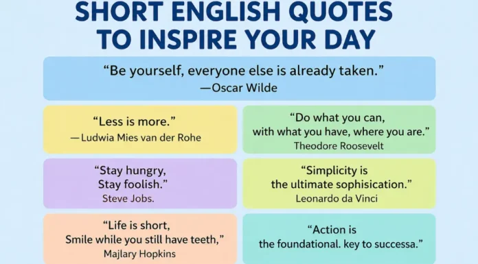 Short English Quotes to Inspire Your Day Short English Quotes – Inspirational Life and Love Sayings 2025